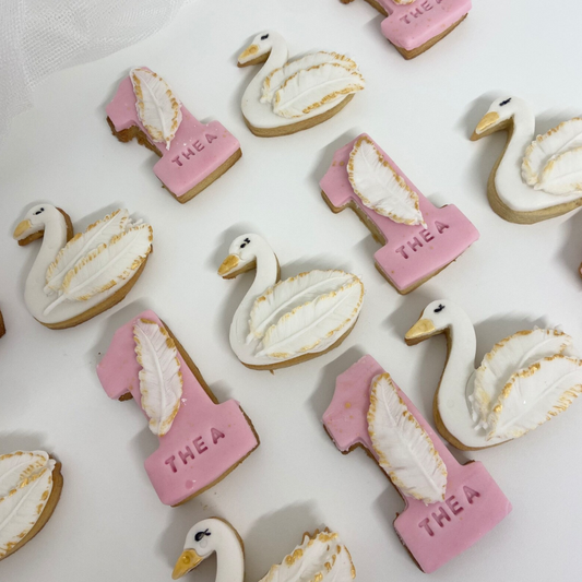 Swan & 1st Birthday Biscuit Set