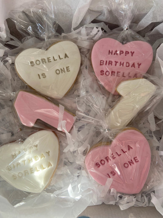 1st Birthday Personalised biscuits , baby shower, 1st birthday party biscuit favours , baby girl 1st birthday