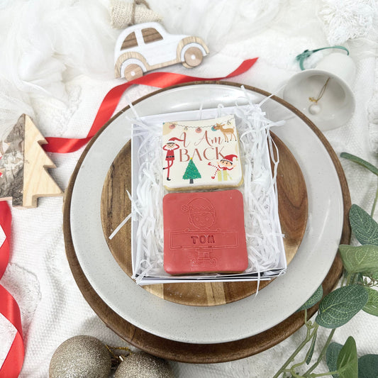 Elf on the Shelf Biscuits, personalised Cookie Treat Box